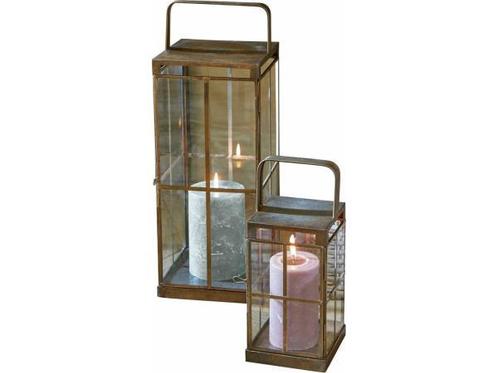 Veiling - Loberon Laterne 2er Set Antikgold, Huis en Inrichting, Woonaccessoires | Kandelaars en Kaarsen