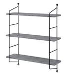 Wandrek Visby met 3 planken 60x23,5x63,5 cm betonkleurig, Huis en Inrichting, Woonaccessoires | Wandplanken en Boekenplanken, Verzenden