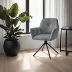Draaibare fauteuil Lenia, gestoffeerd - Fluweellook antracie, Huis en Inrichting, Stoelen, Verzenden, Nieuw