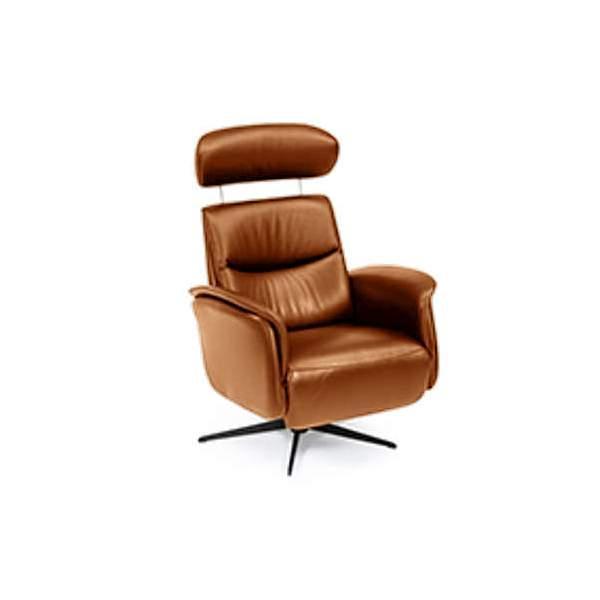 Relaxfauteuil Ijmuiden - relaxfauteuils - Cognac, Huis en Inrichting, Stoelen, Bruin, Nieuw, Stof