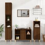 vidaXL 3-delige Badkamermeubelset bewerkt hout bruin, Verzenden, Nieuw