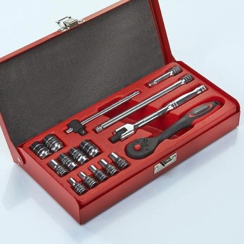 Smoos Dopsleutelset 1/4 opname 16-delig Engels - Smoos, Doe-het-zelf en Verbouw, Gereedschap | Handgereedschap, Nieuw, Ophalen of Verzenden