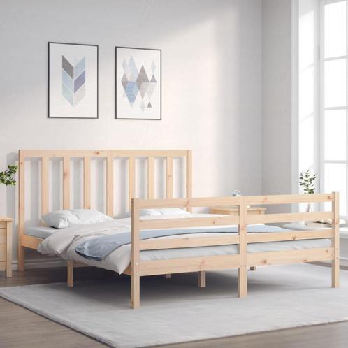 vidaXL Bedframe zonder matras massief grenenhout 160x200 cm, Huis en Inrichting, Slaapkamer | Bedden, 160 cm, 200 cm, Bruin, Tweepersoons