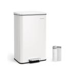 Stalen Afvalbak Wit (40L) - Soft Close | OP=OP | Tweedeka..., Huis en Inrichting, Met pedaal, Nieuw, 40 liter of meer, Ophalen of Verzenden