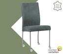 Leren eetkamerstoel Comfort met wieltjes - Kenia Denim, Huis en Inrichting, Stoelen, Blauw, Nieuw, Leer, Ophalen of Verzenden