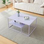 Salontafel Solund met plank 45x90x60 cm lila [en.casa], Huis en Inrichting, Tafels | Salontafels, Verzenden, Nieuw