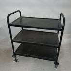 Metalen Serveertrolley – 3 Niveaus – Verrijdbaar – Zwart -, Ophalen of Verzenden, Overige typen, Emtrade NL