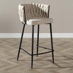 40% Korting: Barkruk River chenille beige 75cm, Ophalen, Zo goed als nieuw
