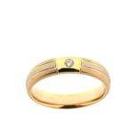 Tricolor gouden gematteerde ring | Diamant 0,03 ct., Sieraden, Tassen en Uiterlijk, Ringen, 18 tot 19, Gebruikt, Overige kleuren
