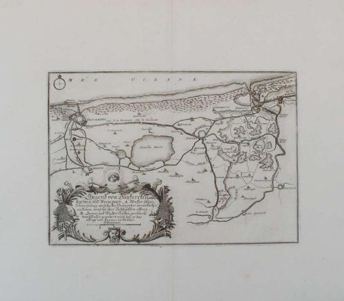 Kaart van Veurne, Nieuwpoort en Dunkirk, Antiek en Kunst, Kunst | Etsen en Gravures
