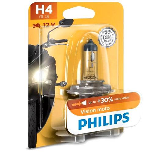 Philips H4 MotoVision 60/55W 12V 12342PRBW Motorkoplamp, Motoren, Tuning en Styling, Ophalen of Verzenden