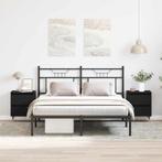 vidaXL Nachtkastje 2 pcs Zwart Eiken 40 x 35 x 50 cm Bewerkt, Minder dan 45 cm, Verzenden, Nieuw, Minder dan 55 cm