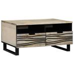 vidaXL Salontafel met lade Beige en zwart 80 x 54 x 40 cm, Huis en Inrichting, Verzenden, Vierkant, Nieuw, 50 tot 100 cm