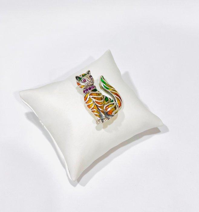 Zonder Minimumprijs - Broche Zilver - Rubini, Sieraden, Tassen en Uiterlijk, Antieke sieraden