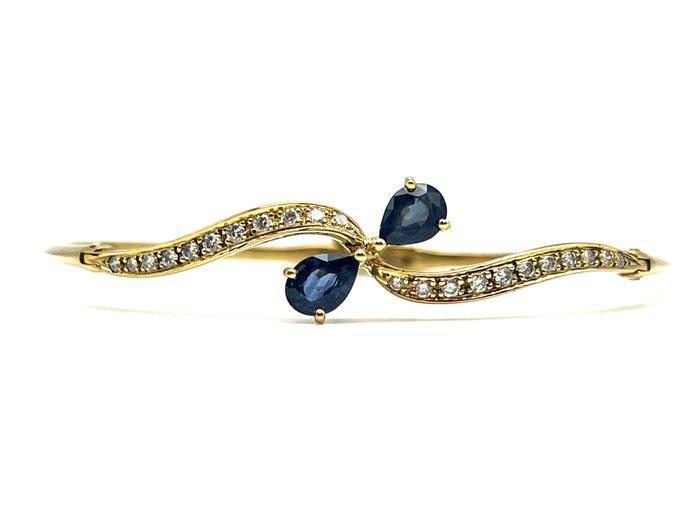 Armband - 18 karaat Geel goud - 1.00ct. tw. Saffier -, Sieraden, Tassen en Uiterlijk, Armbanden