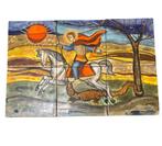 Fred Henze - Tegelwerk - Joris en de draak - 45 x 31 cm -