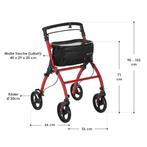 Aluminium Rollator Active - Rood, Diversen, Rollators, Verzenden, Nieuw
