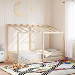 vidaXL Kinderbed met bedhuis 100x200 cm massief grenenhout, Huis en Inrichting, 100 cm, Eenpersoons, Bruin, Verzenden