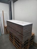 Badmeubel 140 x 46 cm grenen met Solid Surface wastafel mat, Ophalen of Verzenden, Nieuw, Bad