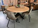 Mooie nieuwe set: ronde eettafel met 4 stoelen slechts € 400, Huis en Inrichting, Ophalen, Nieuw, 4 tot 6 stoelen