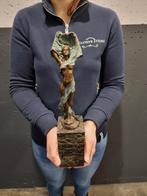 Beeld, Large Bronze Scarf Dancer - 35.5 cm - Brons, Marmer