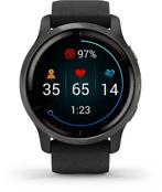 Garmin Venu 2, siliconen band, Zwart (Zwart), Verzenden, Zo goed als nieuw