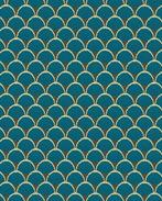 Gobelin Schubben Blauw, Hobby en Vrije tijd, Stoffen en Lappen, Nieuw, Blauw