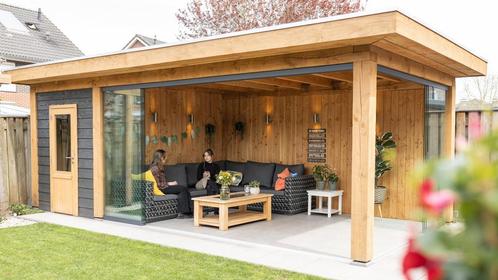 Plat dak met glazen schuifwanden 600x300cm type Michiel’, Tuin en Terras, Tuinhuizen, Ophalen of Verzenden