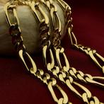 Massief gouden lange figaroschakel ketting, Ophalen of Verzenden, Gebruikt, Overige kleuren, Goud