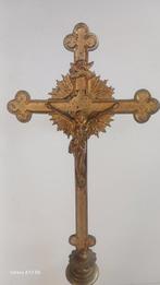 Antiek Crucifix - Brons, Messing - 1850-1900 - Crocifisso, Antiek en Kunst