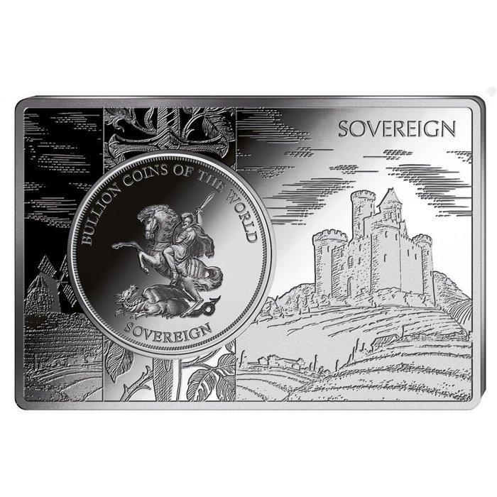 Tsjaad. 1 oz 1000 CFA Chad Sovereign Silver Coin-bar Set, Postzegels en Munten, Edelmetalen en Baren