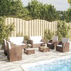 vidaXL 8-delige Loungeset met kussens poly rattan bruin, Nieuw, 8 zitplaatsen, Loungeset, Verzenden