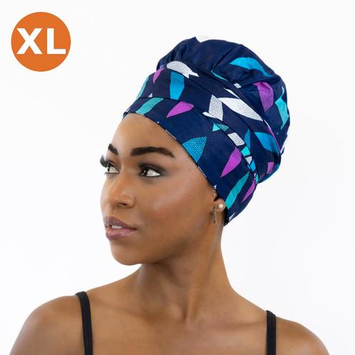 XL Easy headwrap / hoofddoek - Satijnen binnenkant - Blauw /, Sieraden, Tassen en Uiterlijk, Uiterlijk | Haarverzorging, Nieuw