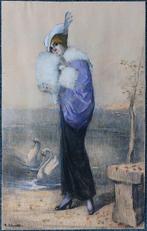 Max Alexander Alandt (1875-1930) - Dame met 2 zwanen - Art