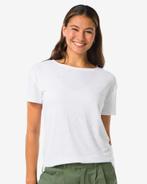 HEMA Dames t-shirt Evie met linnen wit, Verzenden, Nieuw