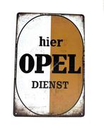 Metalen Wandbord - hier OPEL dienst, Ophalen of Verzenden, Nieuw