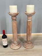 Kaarsenhouder - Hout - Twee hoge (55 cm) kaarsenstandaards