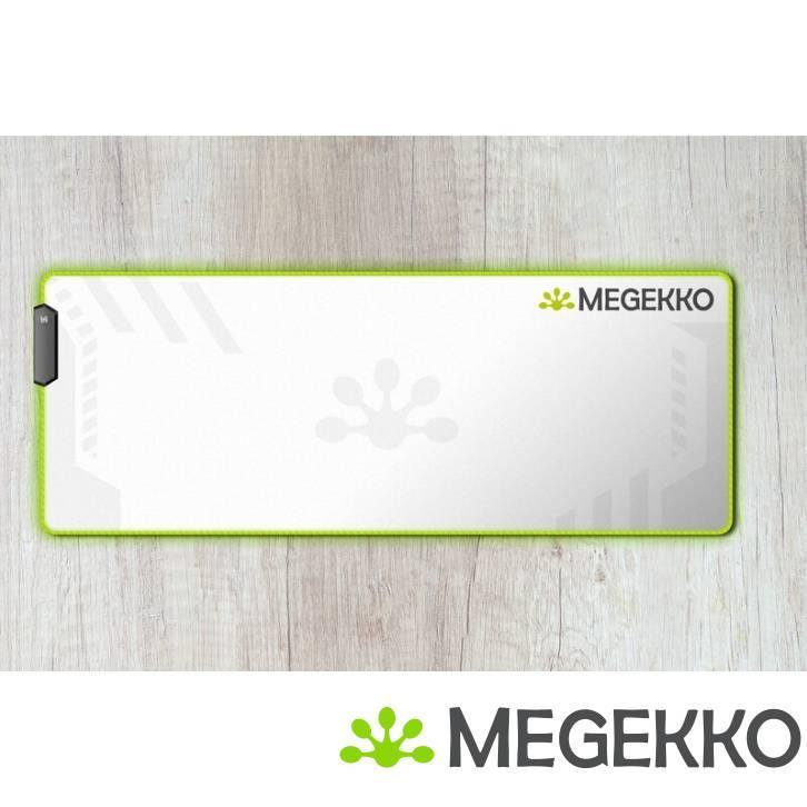 Megekko RGB Gaming Muismat Heavy Duty White XXL 800 x 300 mm, Computers en Software, Muizen, Nieuw, Verzenden