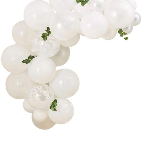 Witte Ballonnenboog Met Bladeren, Hobby en Vrije tijd, Feestartikelen, Nieuw, Verzenden
