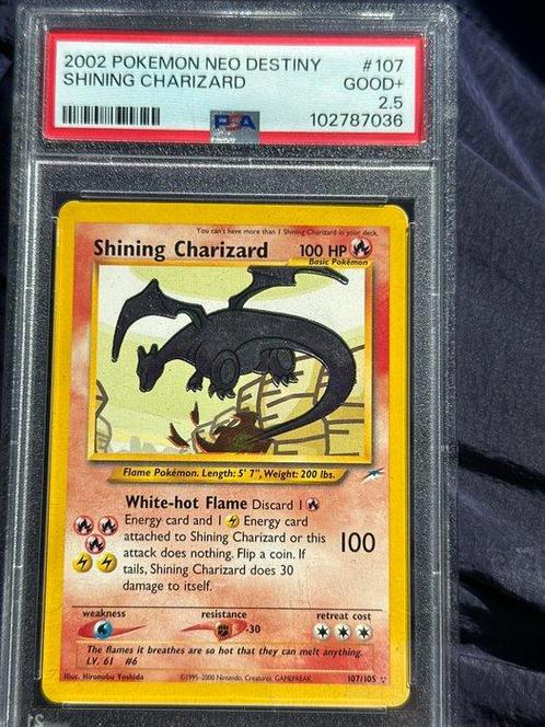 Pokémon - 1 Graded card - Shining Charizard neo destiny -, Hobby en Vrije tijd, Verzamelkaartspellen | Pokémon