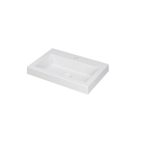 DOCK Wastafel in polystone van kwarts | 60 x 40 x 6, Huis en Inrichting, Badkamer | Badkamermeubels, Wastafelkast, Nieuw, Verzenden