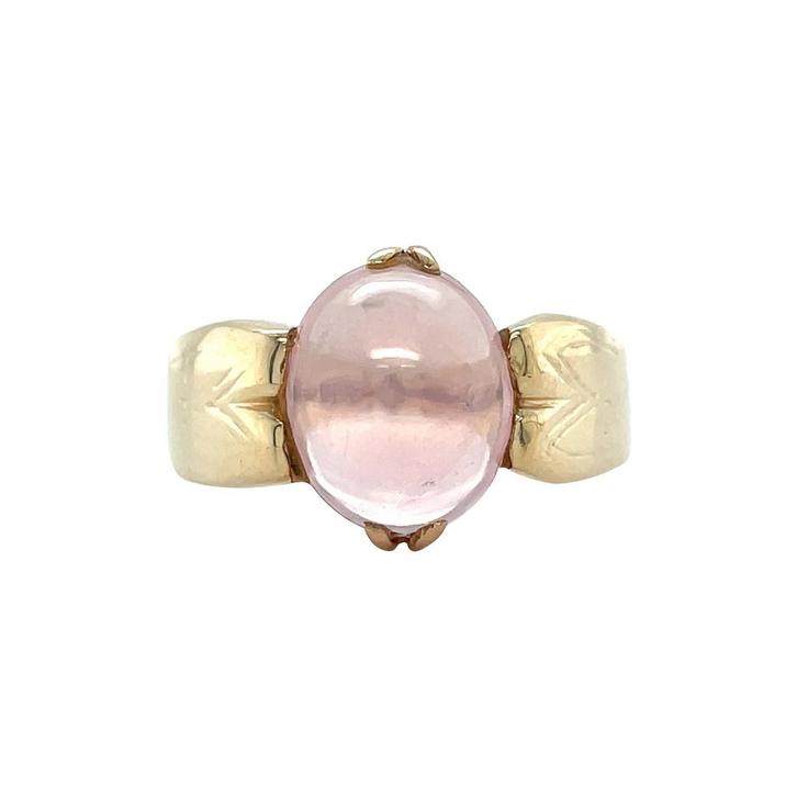 Gouden vintage ring met ster rozenkwarts 14 krt, Sieraden, Tassen en Uiterlijk, Ringen, Nieuw, Ophalen of Verzenden