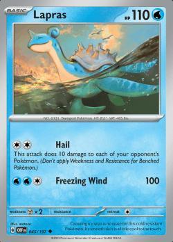 Lapras 045/197 reverse holo Obsidian flames, Hobby en Vrije tijd, Verzamelkaartspellen | Pokémon, Losse kaart, Nieuw, Foil, Ophalen of Verzenden