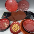 Japanse lakwerk bord en dienblad set – gemengd Urushi /