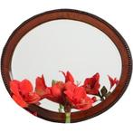 Ovaal met facet geslepen ca 1900 met parel rand No771851 Ho, Antiek en Kunst, Antiek | Spiegels, Ophalen of Verzenden