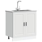 vidaXL Spoelbakonderkast Porto 80x46x81,5 cm bewerkt hout, Huis en Inrichting, Keuken | Keukenelementen, Verzenden, Nieuw, Wit