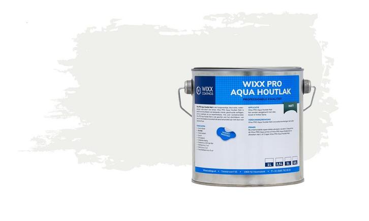 Wixx PRO Aqua Houtlak Matt RAL 9016 | Verkeerswit 2.5L, Doe-het-zelf en Verbouw, Verf, Beits en Lak, Lak, Wit, Nieuw, Minder dan 5 liter