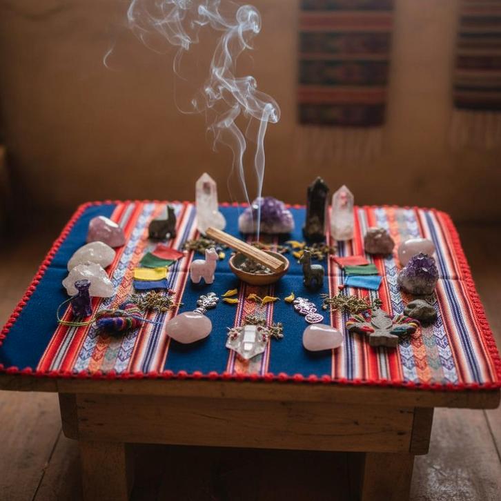 Sjamanistische ceremonie mesa, Heilige ruimte creëren, Antiek en Kunst, Antiek | Kleden en Textiel, Verzenden