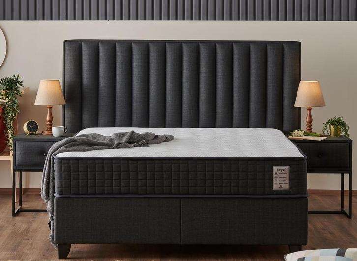 LEEGVERKOOP! Opberg boxspring REGAL 180 x 200 cm Antraciet!, Huis en Inrichting, Slaapkamer | Boxsprings, 180 cm, 200 cm, Wit