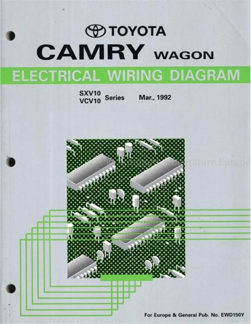 1992 TOYOTA CAMRY WAGON ELECTRISCHE SCHEMA, Auto diversen, Handleidingen en Instructieboekjes
